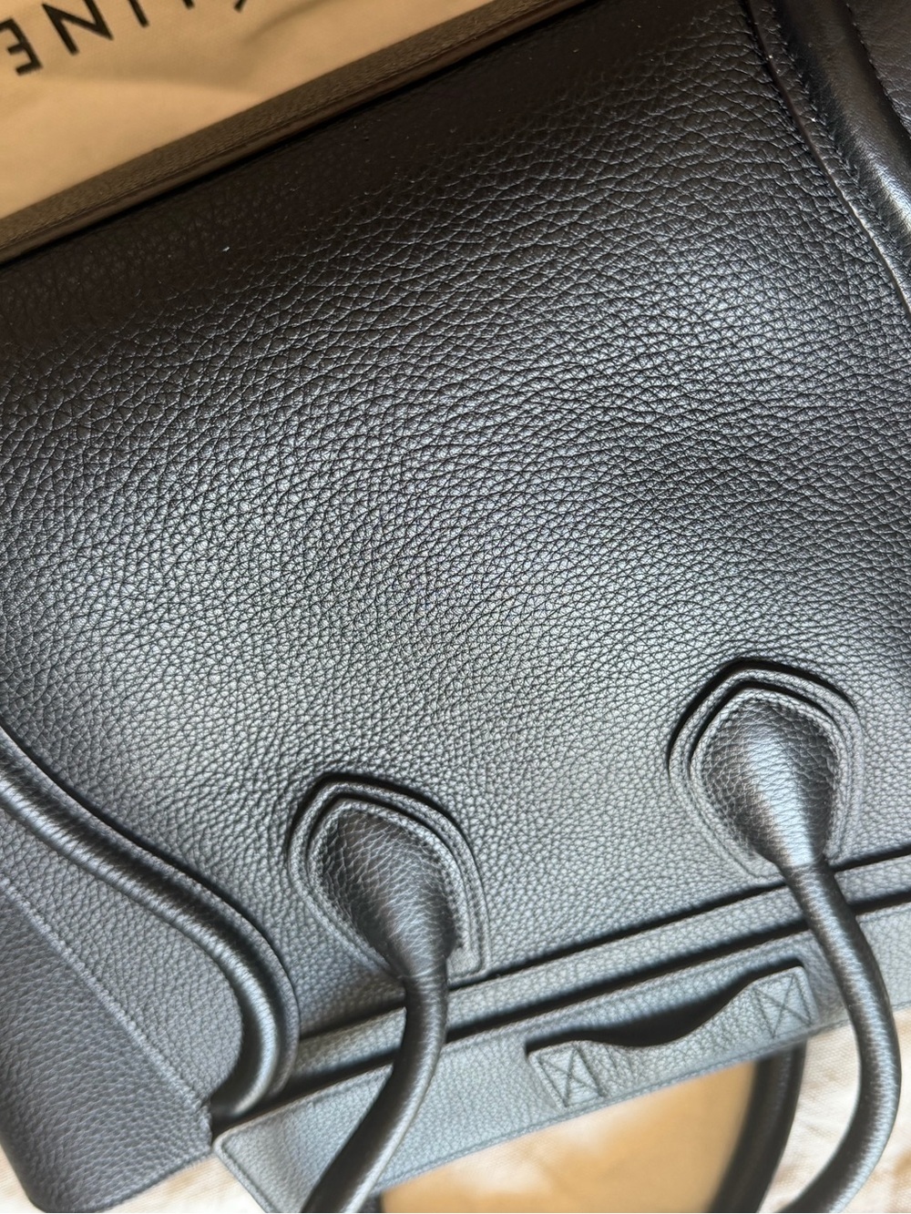 Celine Black Pebbled Leather Mini Luggage Tote - Picture 6 of 16